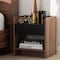 Baxton Studio Vanda Modern Two-Tone Walnut and Black Wood 1-Drawer Nightstand 138-7715 - alternate 6